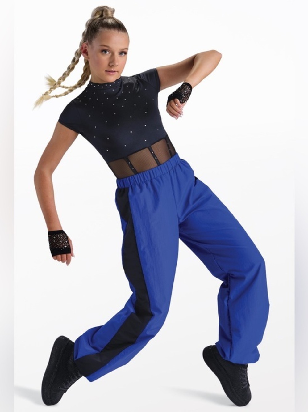 Weissman Royal Blue Track Pants with Black Side Panel